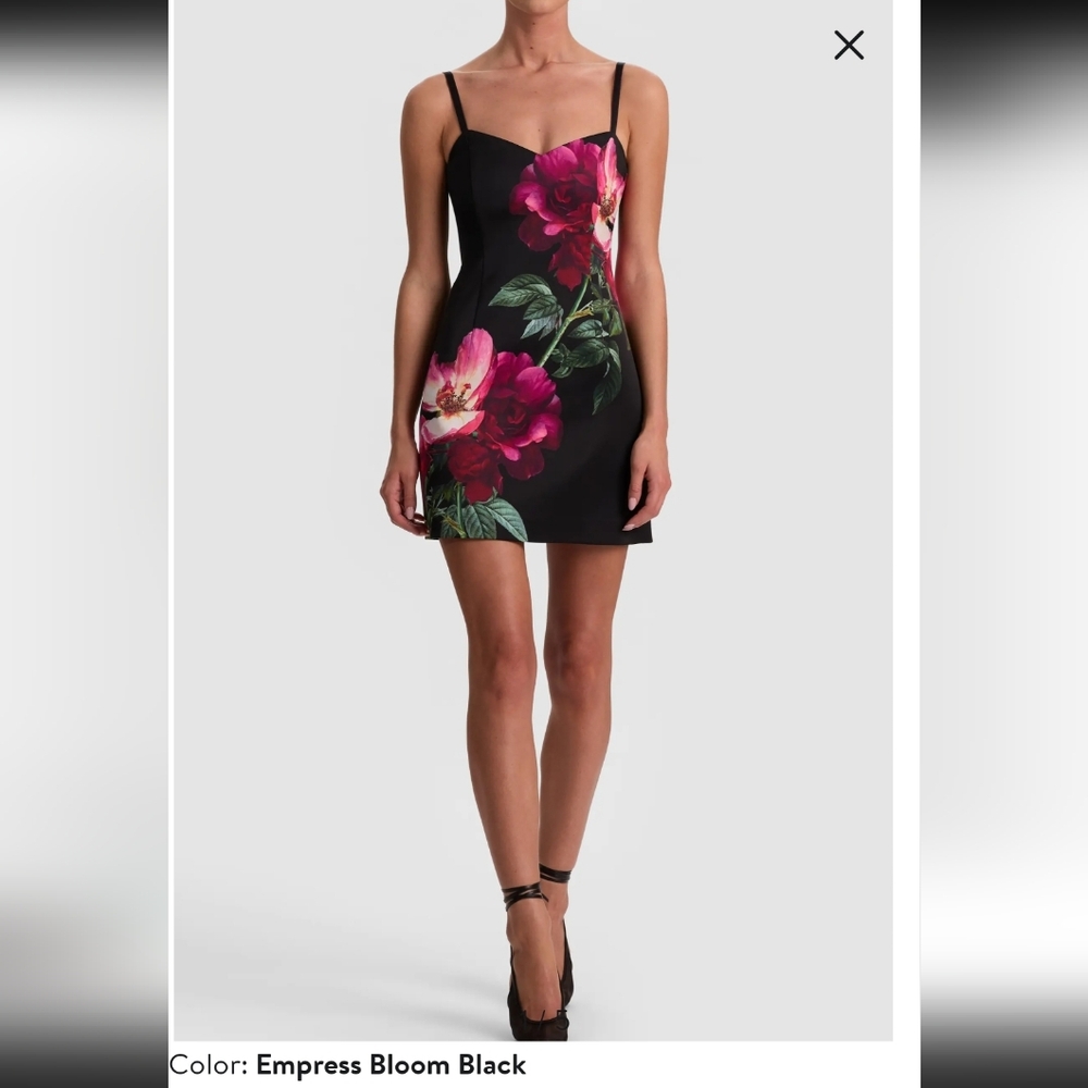 ALICE+OLIVIA NINA PLACED FLORAL MINIDRESS;SIZE:O - Picture 11 of 13